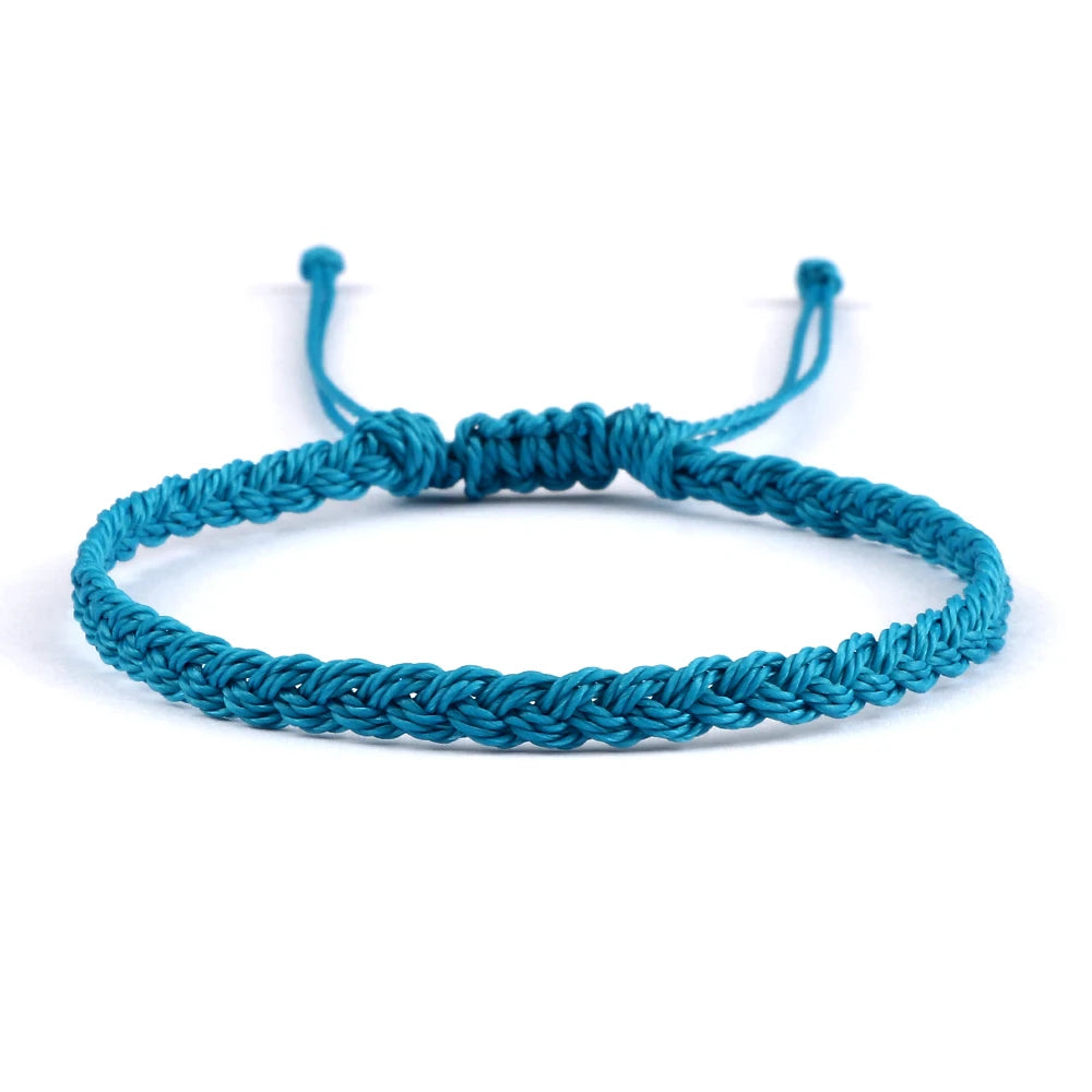 Classic Handmade Braided Bracelets for Women Men Pure Color Waxed Thread Braid Wristband Charm Bracelet Adjustable Jewelry Gifts