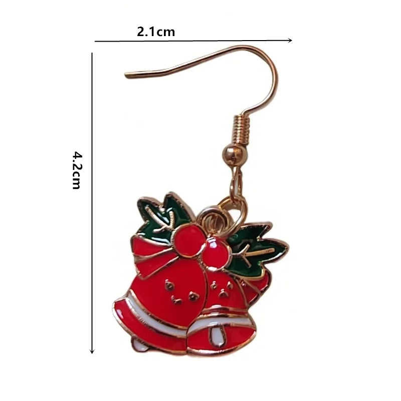 Fashionable Christmas Theme Earrings for Women - Happy Christmas Pendant Tree of Christmas Deer Father Design Mixed Style Jewelr