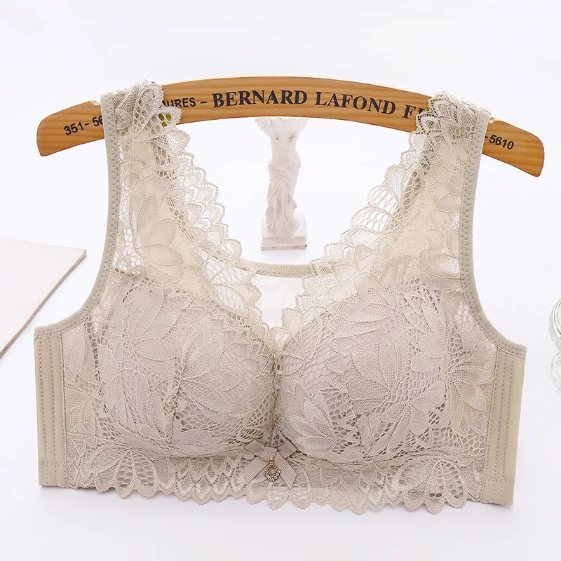 Sexy Push Up Bra - See Through Backless Floral Lace Bralette