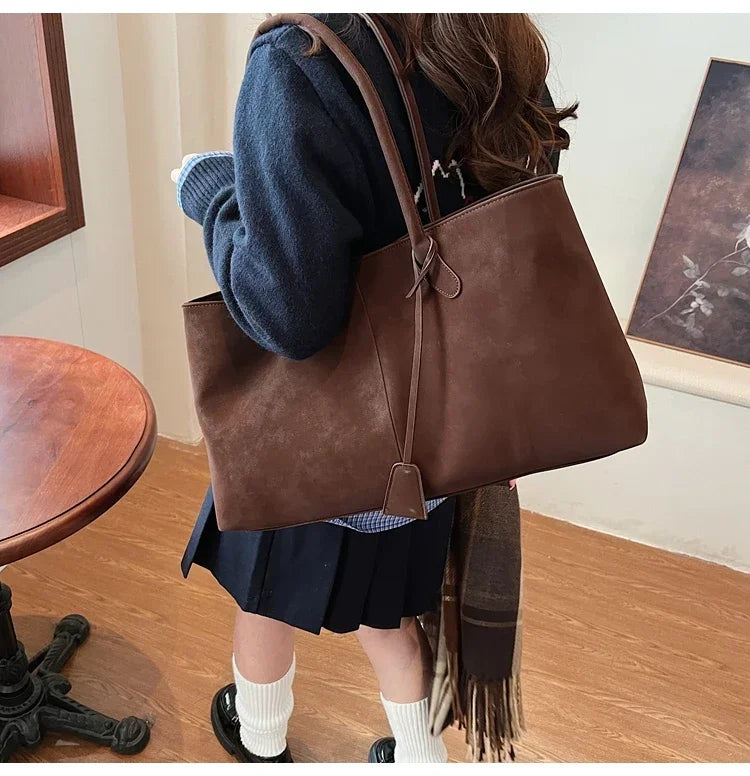 Faux Suede Solid Color High Quality Fashionable Versatile Handbag 2025 Women's Product Hot Selling  Large Capacity Shoulder Bag
