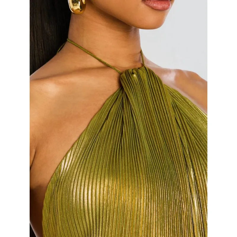Luxurious Corset Party Dress - Off Shoulder Halter Celebrity Gown