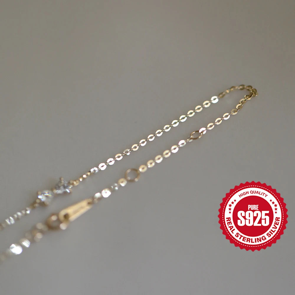 CANNER European American Style Eight-Pointed Star Zircon Bracelet S925 Sterling Silver Personality Simple Versatile Bracelet