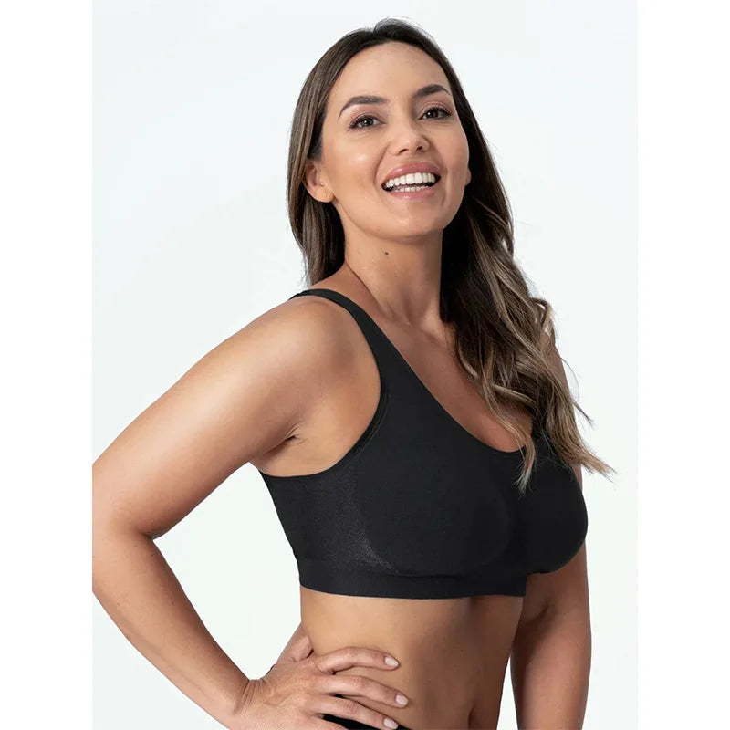 Women Daily Comfort Wireless Bra - Silk Decoration Removable Pad