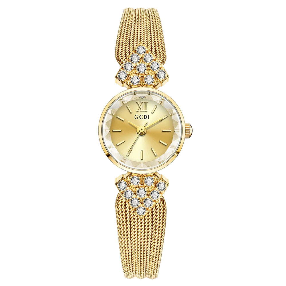 GEDI Luxury Retro High-End Ladies Watches Niche Vintage Quartz Woman Wristwatch Diamond Fashion Casual Watches for Woman