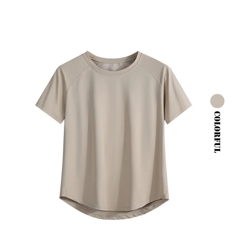 DRUR Yoga Tops - Quick Dry Short Sleeve Workout T-Shirt