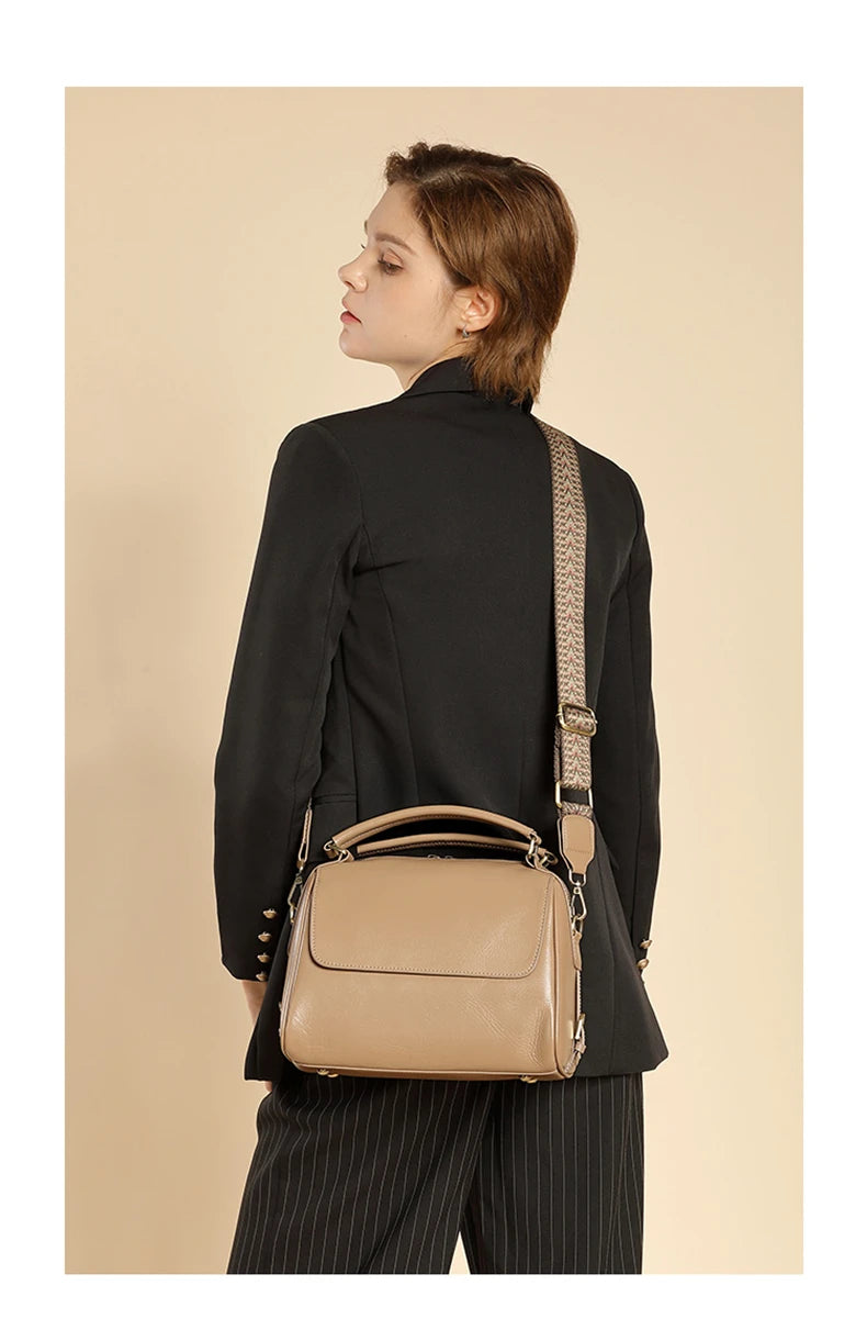 Toptrends 100% Genuine Leather Boston Shoulder Crossbody Bags For Women 2025 Luxury Designer Pillow Tote Satchel Ladies Handbags