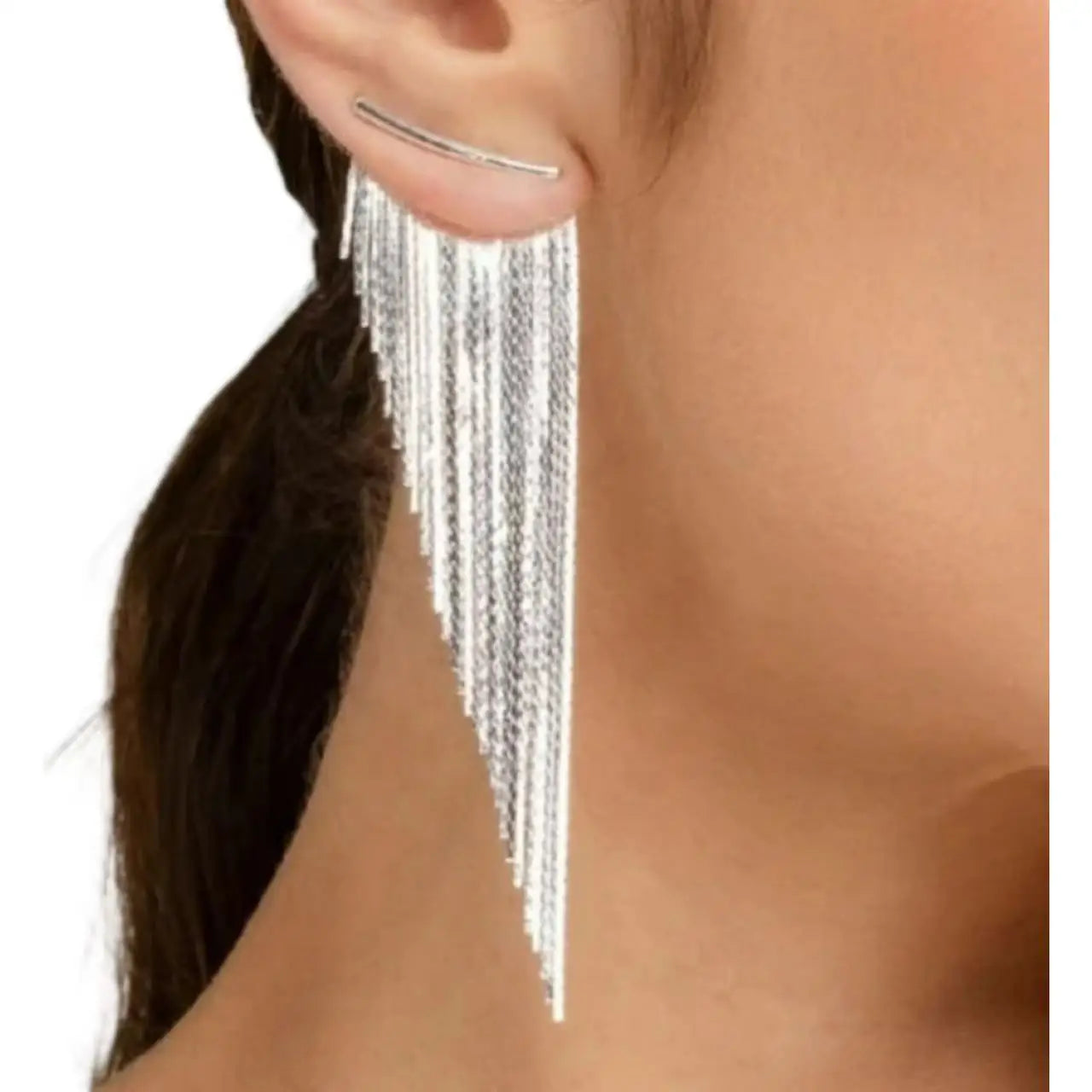 1 pair of minimalist and stylish tassel earrings, elegant and personalized metal earrings, delicate earrings for everyday partie