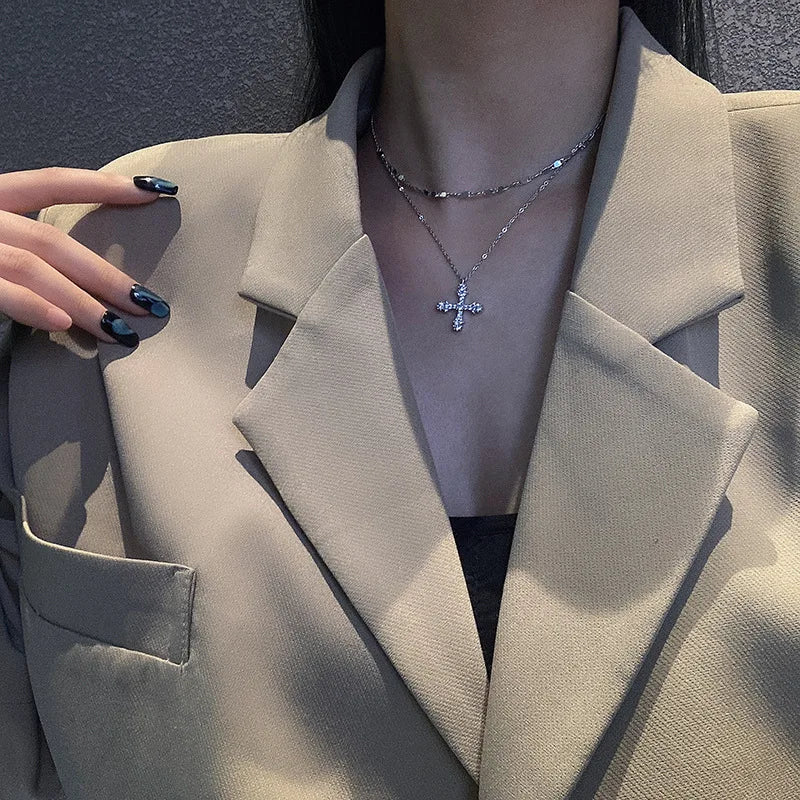 New luxury zircon necklace heart shaped tassel pearl necklace designer high end necklace birthday necklace