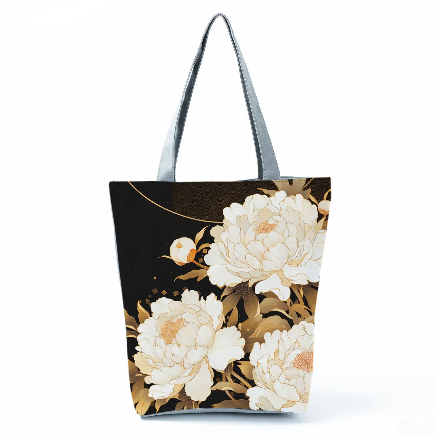 Japan Ukiyoe Print Handbags Groceries Kimono Woman Shopping Bags Women Large Capacity Shoulder Bag Chrysanthemum Portable Tote