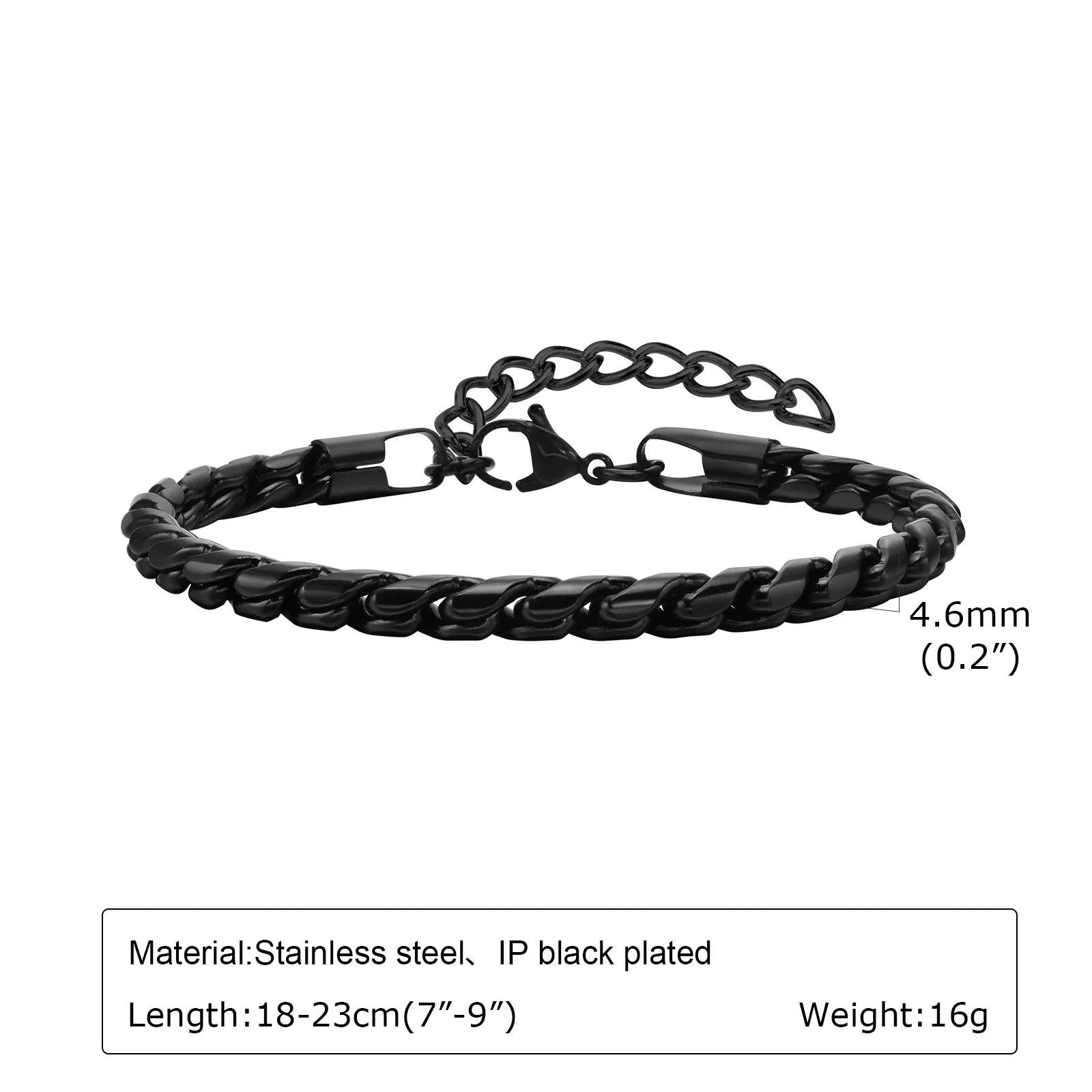 Vnox Colored Stainless Steel Handmade Snake Chain Bracelets for Men Boys,Adjustable Simple Metal Link Wristband, Hippie Jewelry