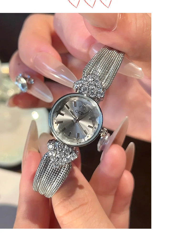 GEDI Luxury Retro High-End Ladies Watches Niche Vintage Quartz Woman Wristwatch Diamond Fashion Casual Watches for Woman