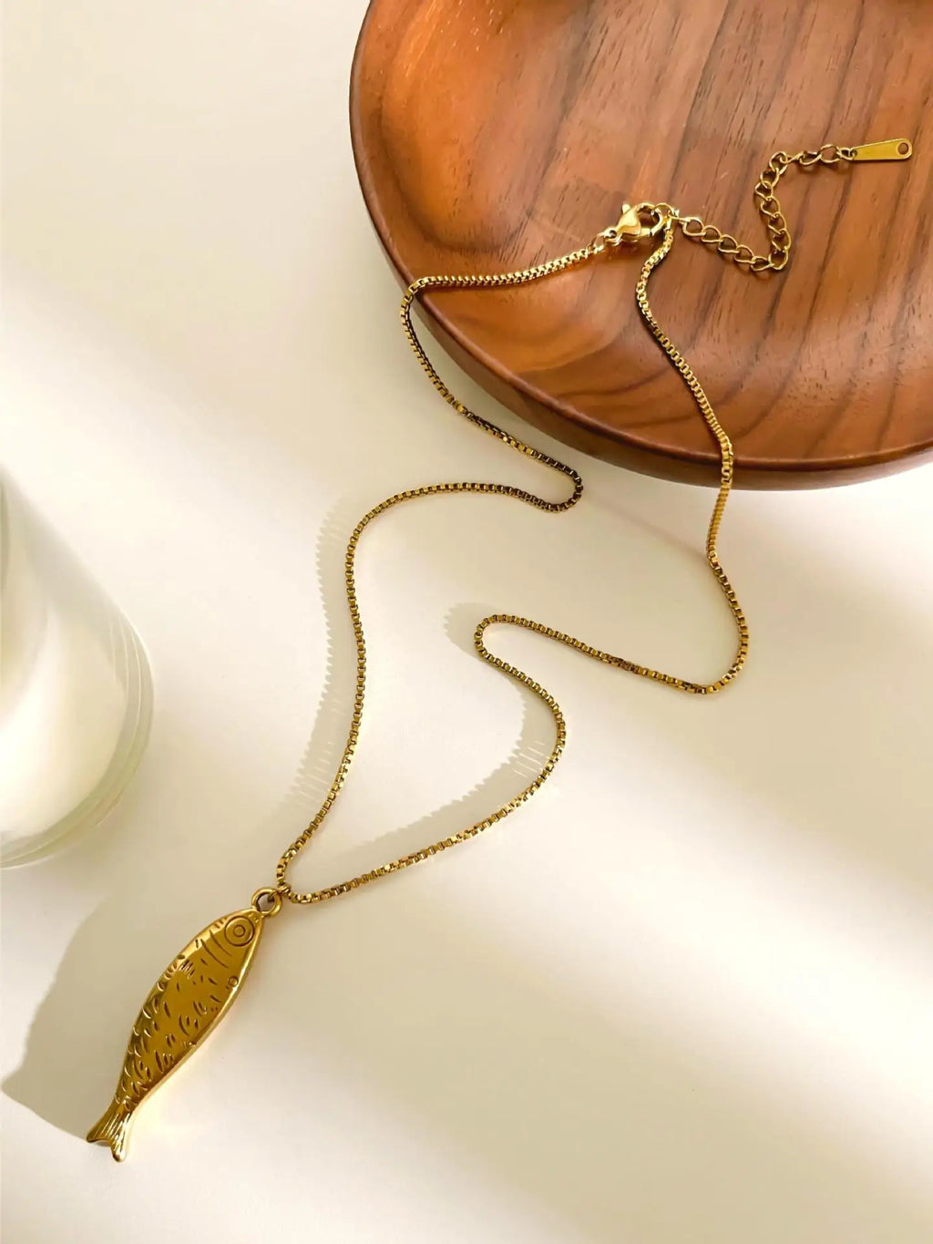 1/2pcs/Lot Cute Stainless Steel Gold Plated Small Fish Pendant Necklace for Women New Waterproof Beach Party Jewelry Summer Gift