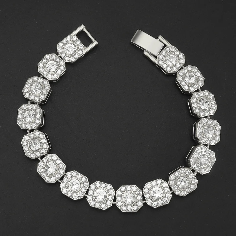 HNSP 13MM Wide Luxury Bracelet For Men Women Hip Hop Hand Chain Jewelry Accessories
