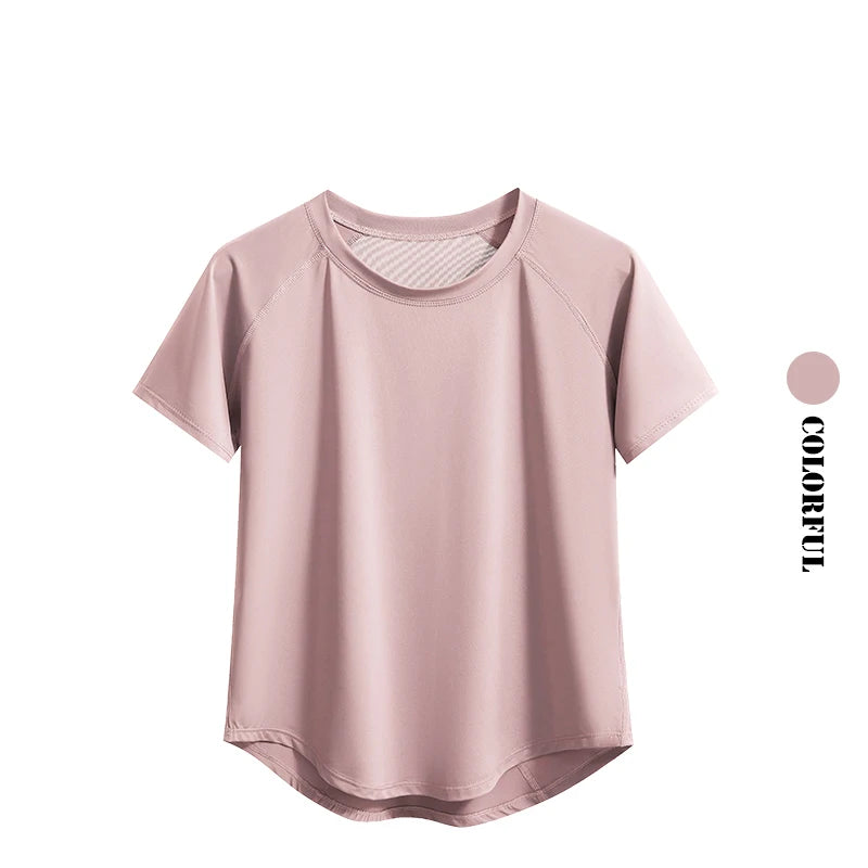 DRUR Yoga Tops - Quick Dry Short Sleeve Workout T-Shirt