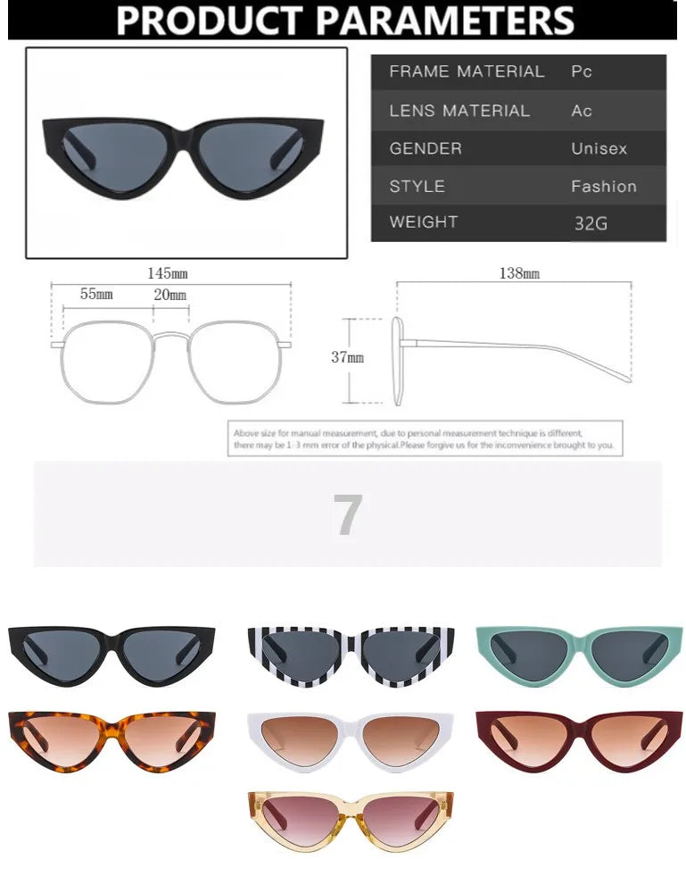 Luxury Vintage Cat Eye Sunglasses - Designer Fashion UV400 Women