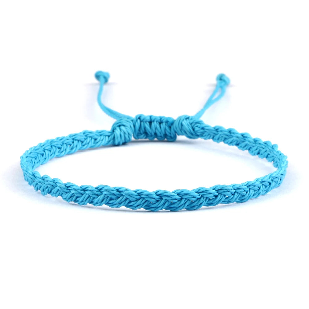 Classic Handmade Braided Bracelets for Women Men Pure Color Waxed Thread Braid Wristband Charm Bracelet Adjustable Jewelry Gifts