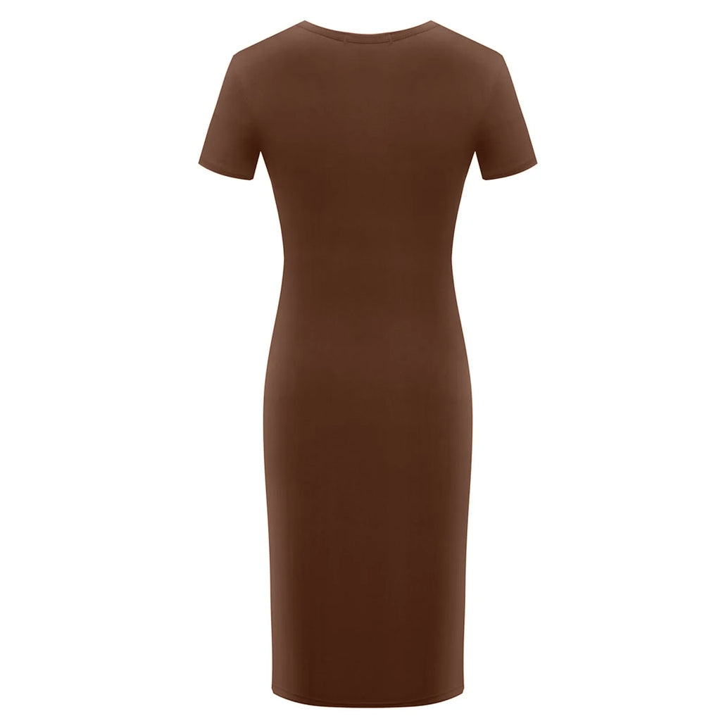 Summer Dress High Stretch Tank Robe Solid Short Sleeve Casual Slim Long Pencil Dress Women Sexy Maxi Dress Elegant Thin Vestido