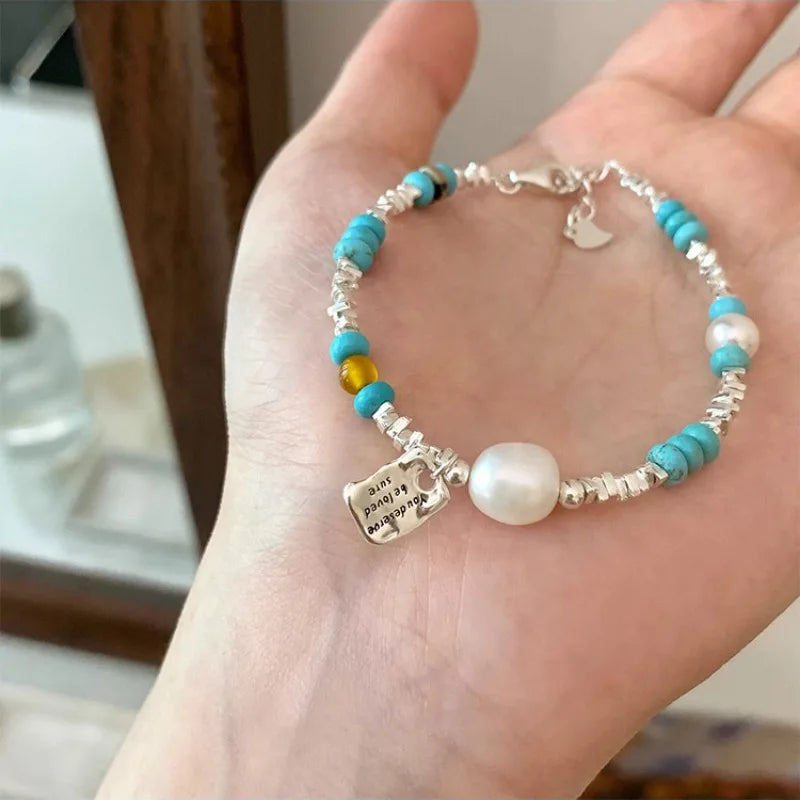 VENTFILLE 925 Sterling Silver Double Layer Pearl Bracelet for Women Girl Design Bead Korean Jewelry Dropshipping