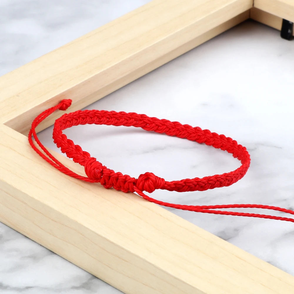 Classic Handmade Braided Bracelets for Women Men Pure Color Waxed Thread Braid Wristband Charm Bracelet Adjustable Jewelry Gifts