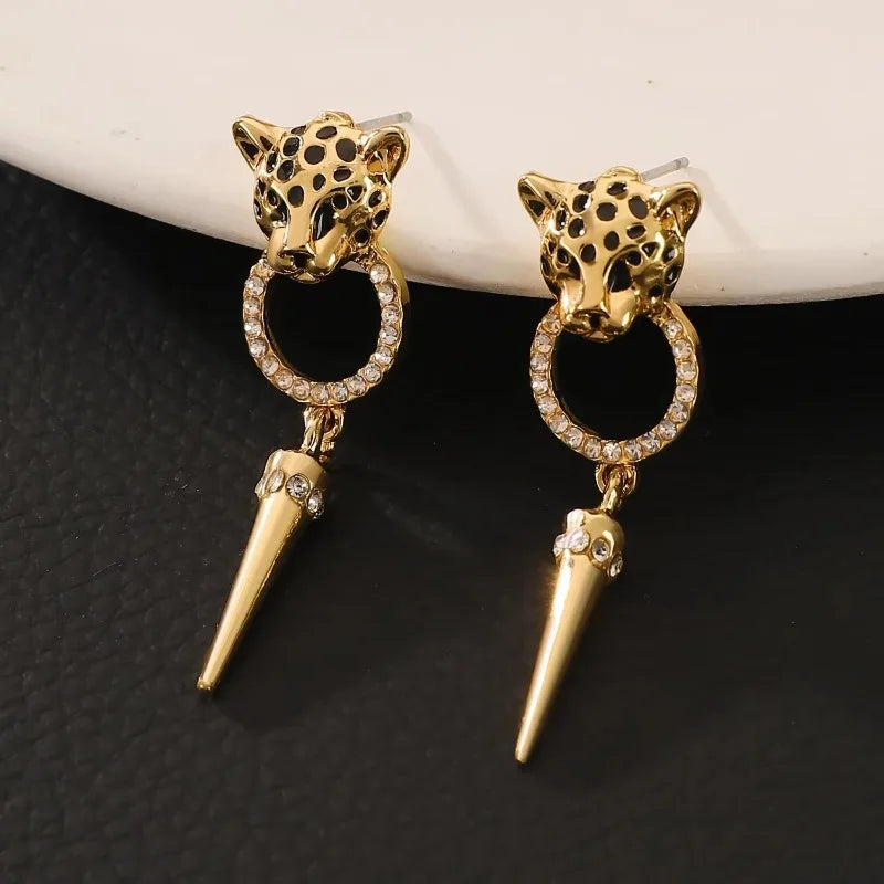 Luxury Quality Jewelry Cheetah Leopard Pattern Pendant Earrings Trendy Personalized Women's Party Fashion Jewelry Accessories