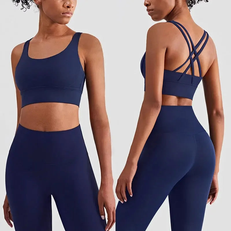 2 Piece Yoga Clothes - Athletic Tracksuit Sports Bra & Leggings