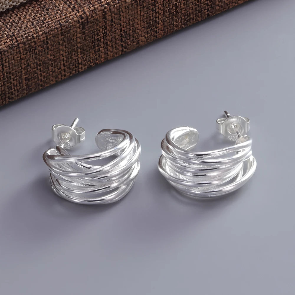 VENTFILLE 925 Sterling Silver Bow Knot Ear Clip for Women Girl Ribbon Design Ballet Style Sweet Jewelry Gift Dropshipping