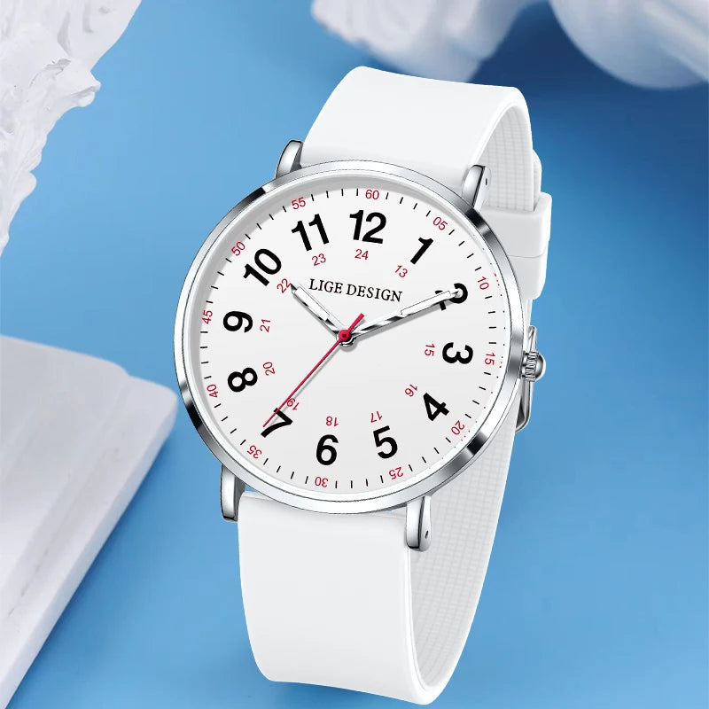 LIGE Fashion Elegant Watch - Candy Color Silicone Luminous Waterproof