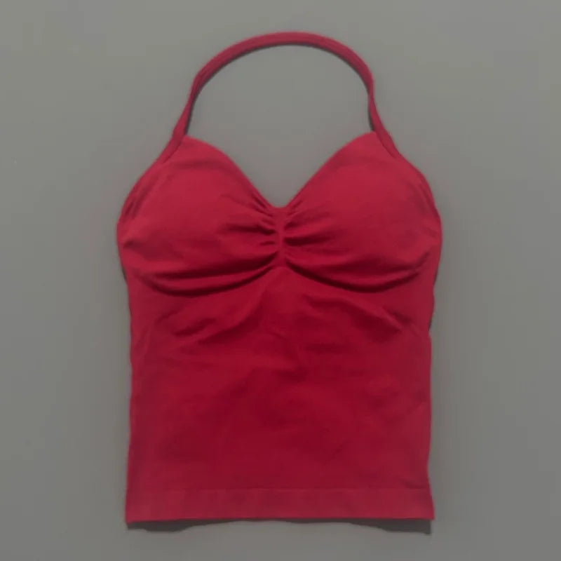 HISTELLO Impact Sports Bra - Longline Strappy Yoga Tank Top