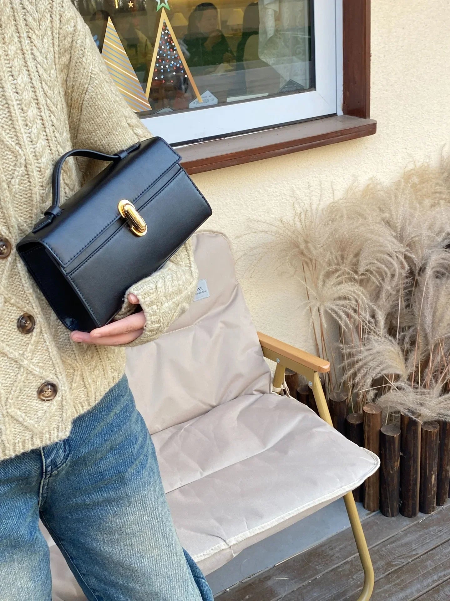 SAVETTE Brand The Symmetry 19 Genuine Leather Handbag Solid Color Simple Handbag Small Square Row Bag Women's Suede