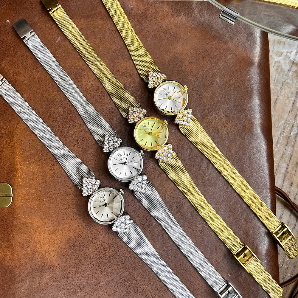 GEDI Luxury Retro High-End Ladies Watches Niche Vintage Quartz Woman Wristwatch Diamond Fashion Casual Watches for Woman