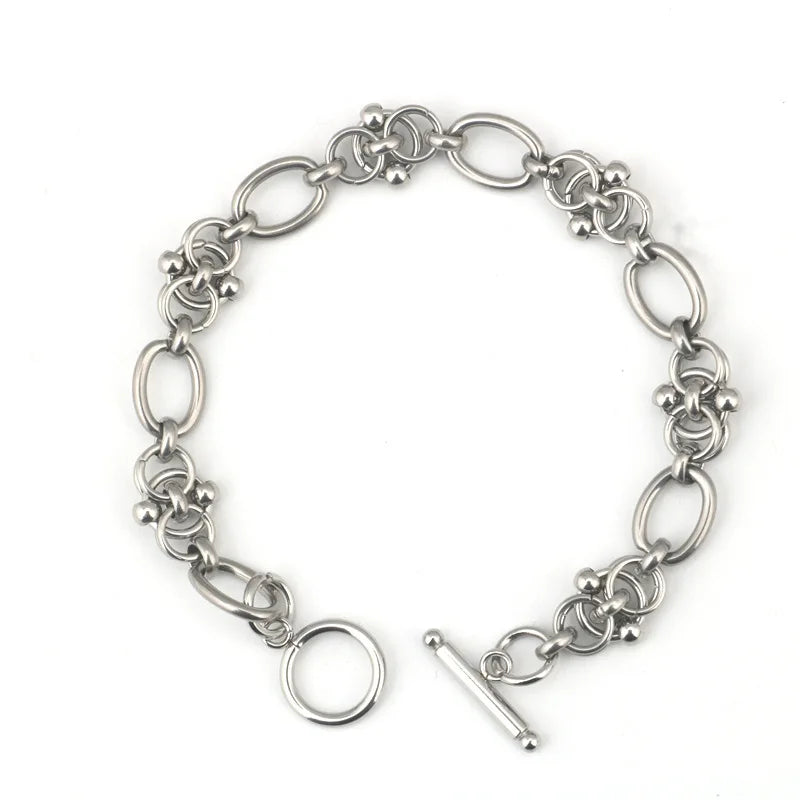 New Hip Hop Design DIY Chain Bracelet for Men Women Heavy Tricycle Thick Kpop Classic 316L Stainless steel Statement Initial