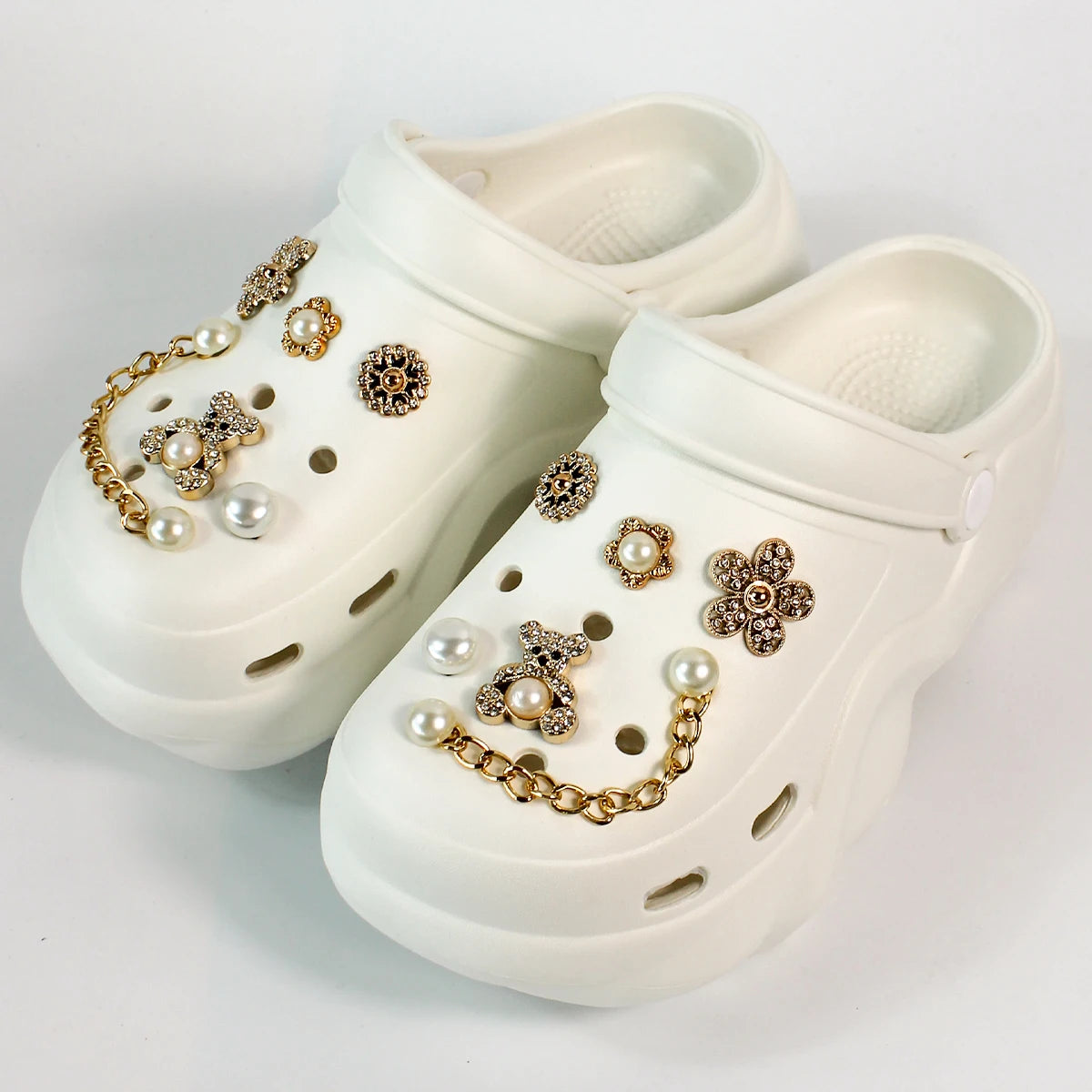 Women's DIY Silver Butterfly-Knot Clogs - Multi-Season Fashion Garden Shoes