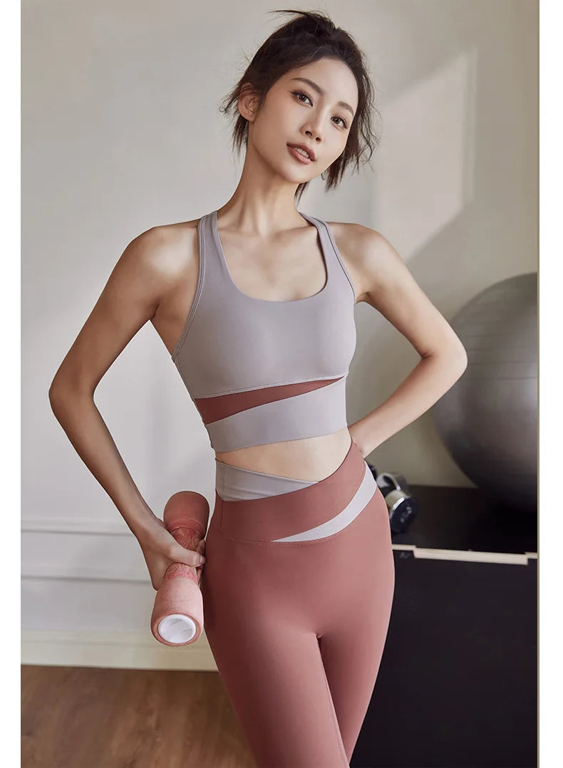Two Piece Yoga Set Women Sportswear Suit Outfit Gym Leggings With Bra Pants Sports Bra Shorts For Fitness Clothing Workout Set
