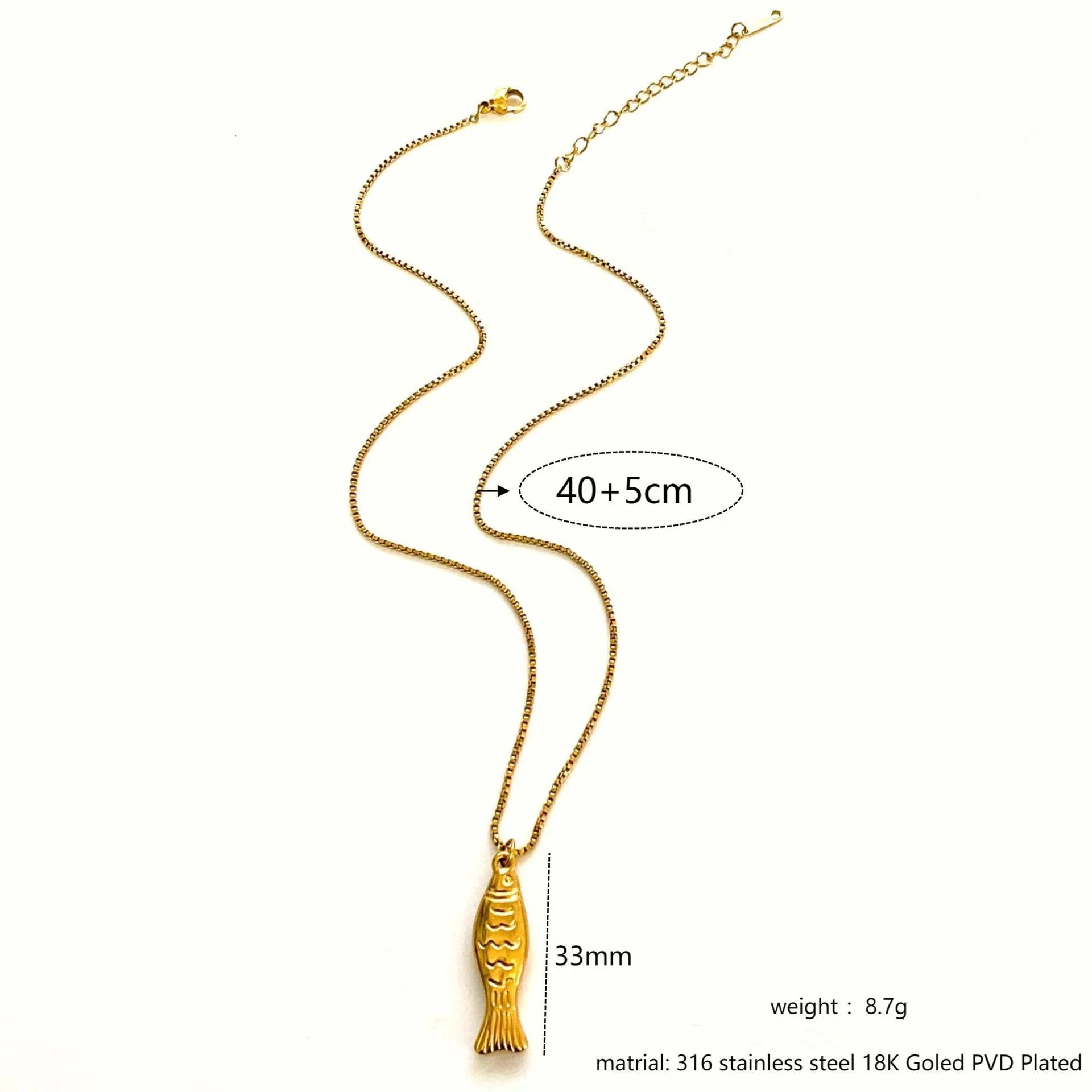 1/2pcs/Lot Cute Stainless Steel Gold Plated Small Fish Pendant Necklace for Women New Waterproof Beach Party Jewelry Summer Gift