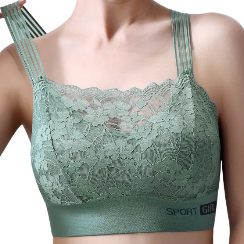 2PCS Women Lace Bras - Wireless Bralette Vest Style Tube Tops