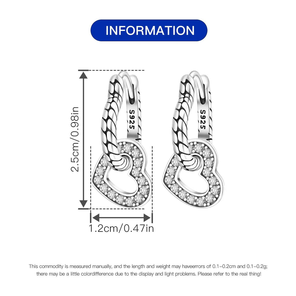 CYMYSS 2025 New 925 Sterling Silver Blue Heart Drop Earring Boutique Wedding Birthday Party Gift Jewellery Zircon Women Earrings