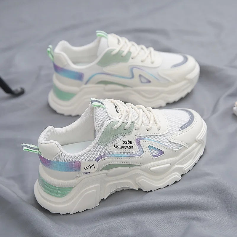 2024 women's Sports Platform Shoes Increased Breathable Women's Casual sneakers Lightweight Running Shoes Zapatillas De Mujer