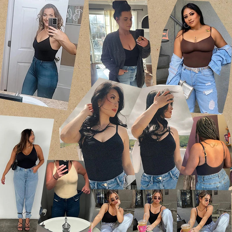Bodysuit Shapewear - Tummy Control Butt Lifter Low Neck Jumpsuit