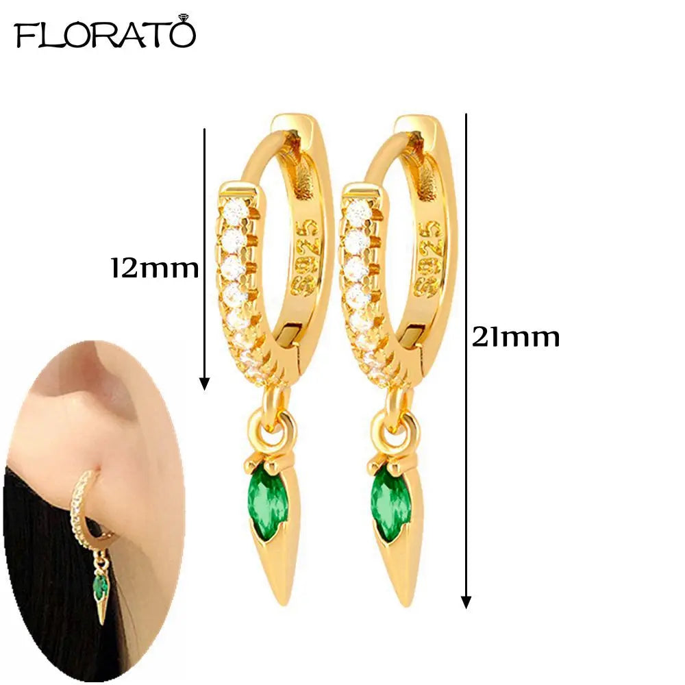 925 Sterling Silver Needle Punk Spike Rivet Hoop Earrings For Women Huggie Earrings Ear Cuff Piercing Earring Gothic Jewelry