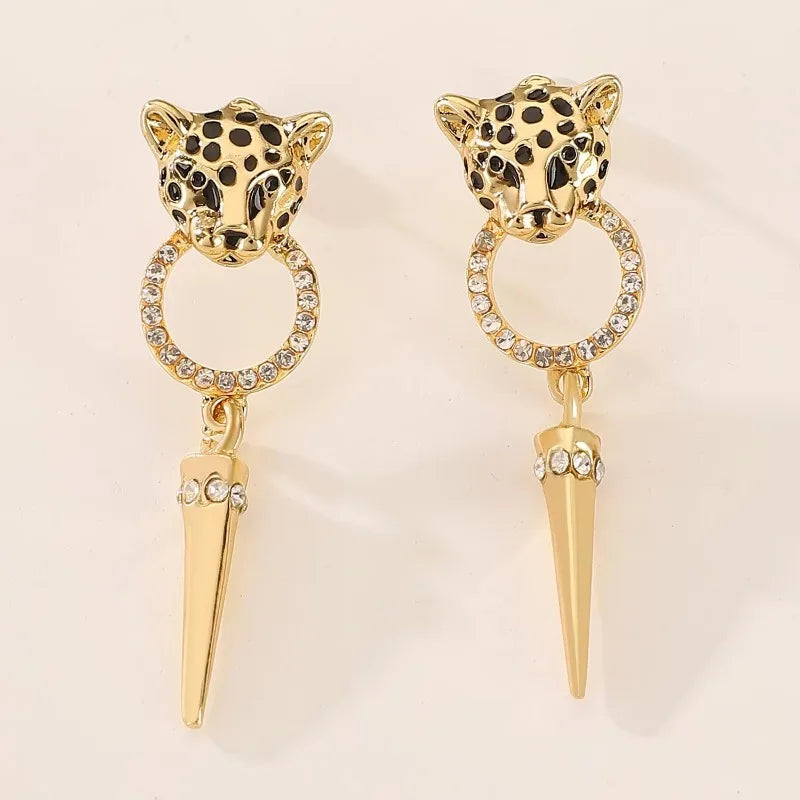 Luxury Quality Jewelry Cheetah Leopard Pattern Pendant Earrings Trendy Personalized Women's Party Fashion Jewelry Accessories