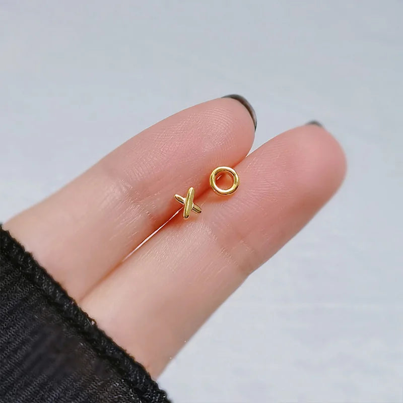 silver-plate Gold Color Mini Small Butterfly Heart Stud Earring For Women Cartilage Helix Tragus Ear Piercing Jewelry Gift