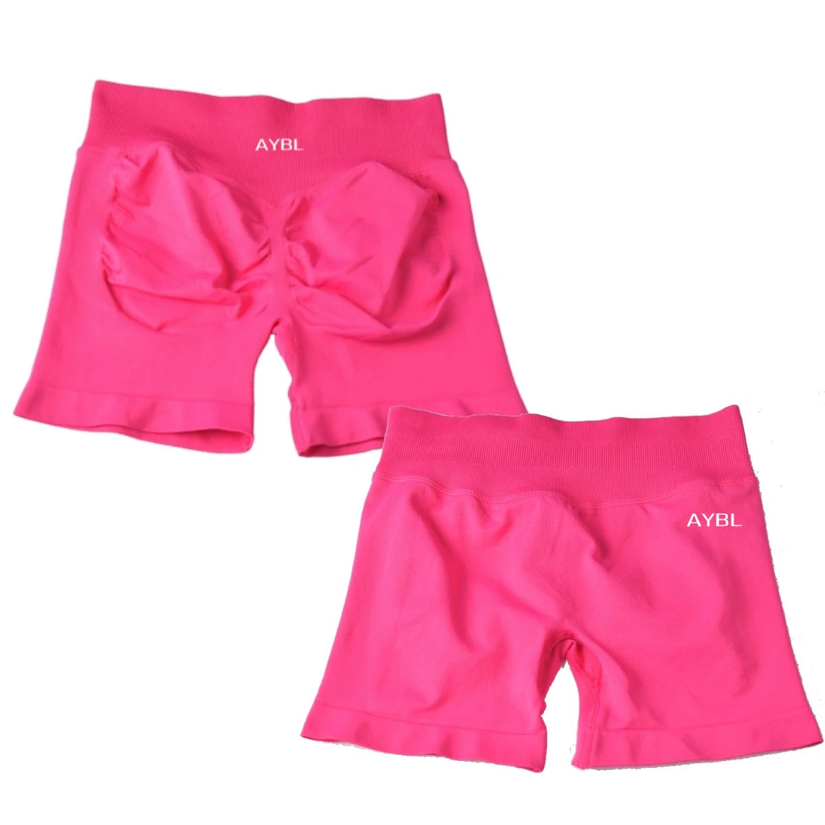 AYBL Yoga Shorts CrossFit Training Yoga Cycling Gym Workout Hot Girl's Low Ribbed Band Scrunch Butt Seamless Breathable Shorts