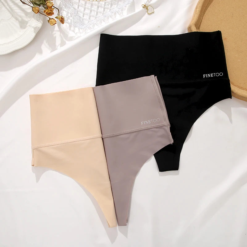 Seamless High Waist Women Thong Black Abdomen Hip Lift Briefs Body Shaping Underwear Breathable Female Panties Plus Size S-XL