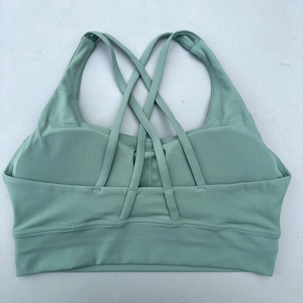 Solid Color Fitness sport Bra Women Cross soft high strength Tight Top Comprehensive Training Gym Yoga Underwear With Chest Pad