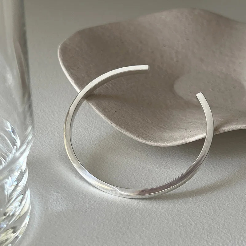 100% Solid 925 Sterling Silver Bracelet for Women Men Vintage Handmade Shinning Heart Bracelets Birthday Christmas Gift