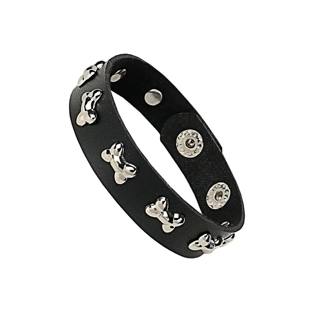 2024 Punk Dark PU Bracelet For Women Men Hip Hop Rock Chain Multi Layered Bracelet Trend Retro Gothic Jewelry Dancer Accessories