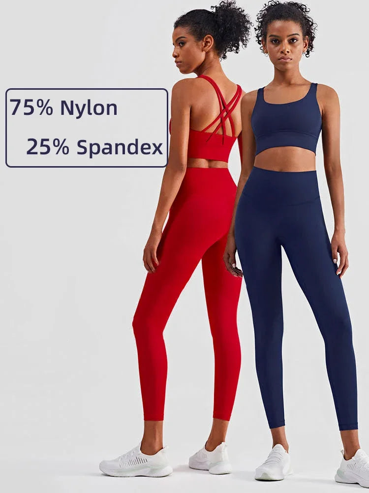 2 Piece Yoga Clothes - Athletic Tracksuit Sports Bra & Leggings