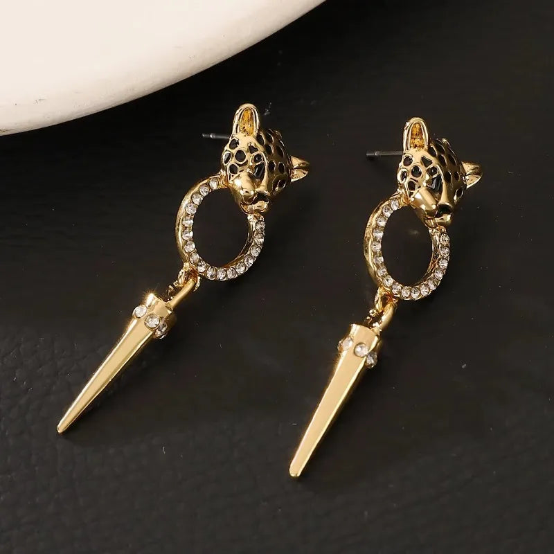 Luxury Quality Jewelry Cheetah Leopard Pattern Pendant Earrings Trendy Personalized Women's Party Fashion Jewelry Accessories