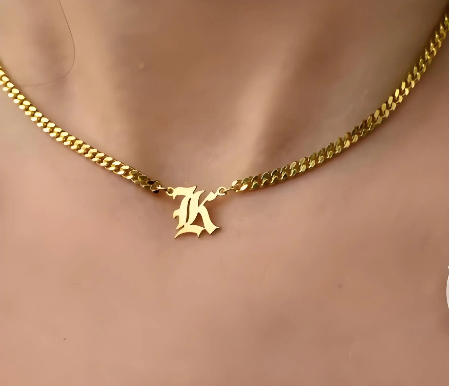 Custom Initials Necklace, Gold - Plated Personalized Pendant, Stainless Steel Chain, Trendy Letter Jewelry for Women, Ideal Gift