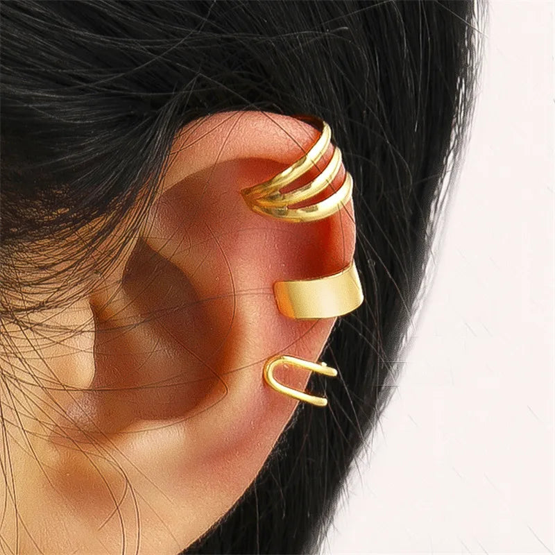 Fashion Female Gold Plated Piercless Ear Clip Earring 2025 New Fashion Jewelry Accessories Earcuff Earrings For Women Gifts